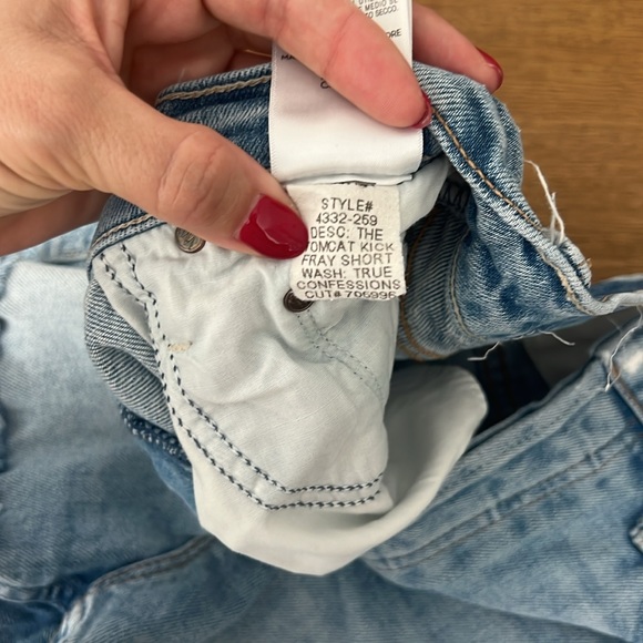 MOTHER Light Blue Distressed Jean Shorts - Picture 3 of 7